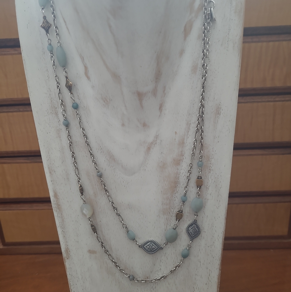 James Avery Tessares blue/green sea foam amazonite necklace